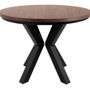 KONSIMO ROSTEL Okrągły stół rozkładany brązowo-czarny 100-260 cm 834641 KONSIMO ROSTEL Okrągły stół rozkładany brązowo-czarny 100-260 cm 834641