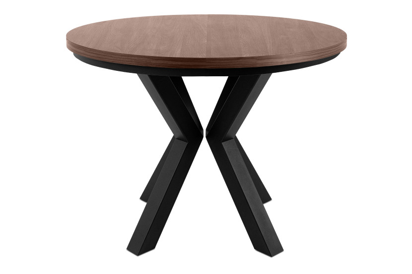 KONSIMO ROSTEL Okrągły stół rozkładany brązowo-czarny 100-260 cm 834641