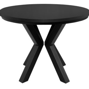 KONSIMO ROSTEL Rozkładany Stół czarny mat, okrągły, 100-260 cm 834644 KONSIMO ROSTEL Rozkładany Stół czarny mat, okrągły, 100-260 cm 834644