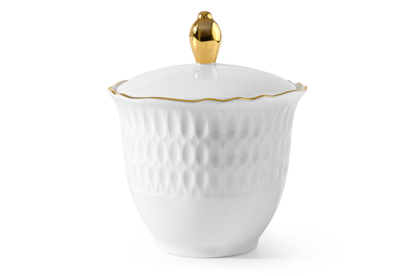 KONSIMO SOFIA ZŁOTA LINIA Cukiernica porcelanowa, złote detale, 250 ml 834354