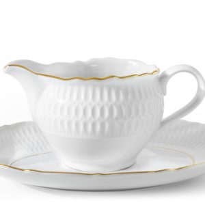 KONSIMO SOFIA ZŁOTA LINIA Sosjerka ze spodkiem, Porcelana 834623 KONSIMO SOFIA ZŁOTA LINIA Sosjerka ze spodkiem, Porcelana 834623