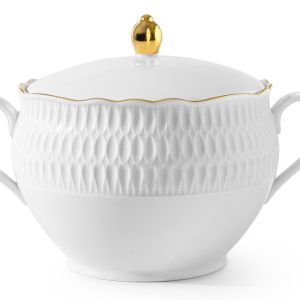 KONSIMO SOFIA ZŁOTA LINIA Waza do zupy z porcelany, 3 L, Biała 834531 KONSIMO SOFIA ZŁOTA LINIA Waza do zupy z porcelany, 3 L, Biała 834531