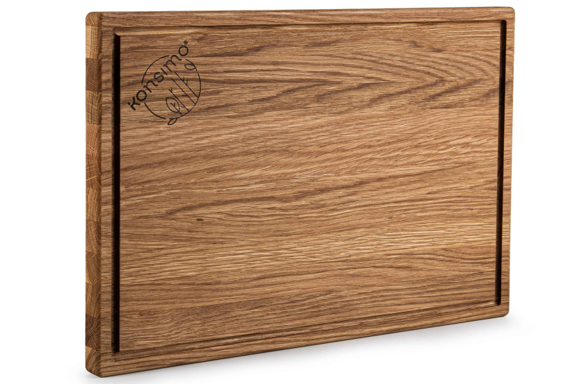 KONSIMO SOLIDA Prostokątna deska do krojenia drewno dębowe 35x2x25 cm 834598