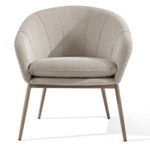 KONSIMO SOLIS Fotel ogrodowy brązowo-beżowy, mini jodełka, nóżki ze stali 870644 KONSIMO SOLIS Fotel ogrodowy brązowo-beżowy, mini jodełka, nóżki ze stali 870644