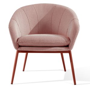KONSIMO SOLIS Fotel skandynawski bordowo-rudy, mini jodełka, stalowe nóżki 870648 KONSIMO SOLIS Fotel skandynawski bordowo-rudy, mini jodełka, stalowe nóżki 870648