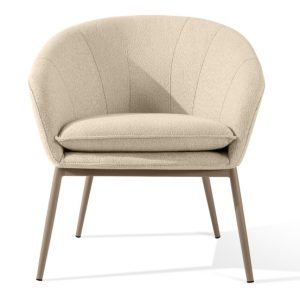 KONSIMO SOLIS Fotel w stylu Japandi kremowy/beżowy, stalowe nóżki, Scandi 870662 KONSIMO SOLIS Fotel w stylu Japandi kremowy/beżowy, stalowe nóżki, Scandi 870662