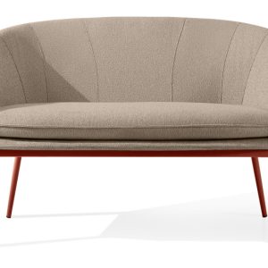 KONSIMO SOLIS Sofa jasnobrązowa na ogród/taras, stalowe nóżki, japandi 870473 KONSIMO SOLIS Sofa jasnobrązowa na ogród/taras, stalowe nóżki, japandi 870473