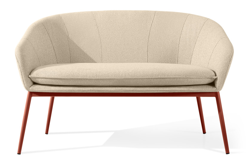 KONSIMO SOLIS Sofa kremowa zewnętrzna, stalowe rude nóżki, skandynawska 870488