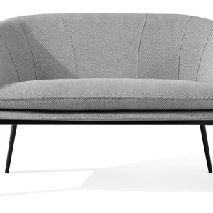 KONSIMO SOLIS Sofa na ogród, czarno-biała jodełka, czarne nóżki, japandi 870483 KONSIMO SOLIS Sofa na ogród, czarno-biała jodełka, czarne nóżki, japandi 870483