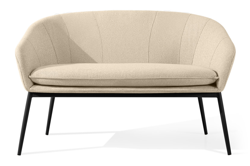 KONSIMO SOLIS Sofa na ogród/taras kremowo-czarna, tapicerowana, japandi 870476