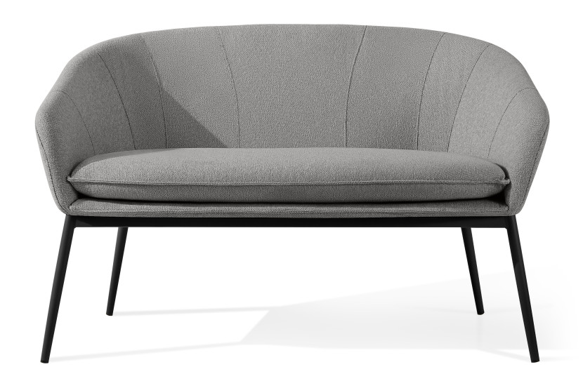 KONSIMO SOLIS Sofa ogrodowa szaro-czarna, łatwoczyszcząca, stalowe nóżki 870479