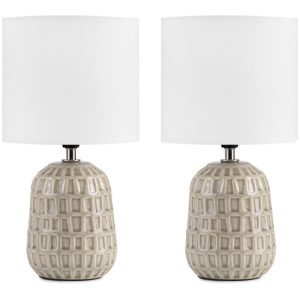 KONSIMO STANDI zestaw 2 szt. lampka z ceramiczną podstawą i białym kloszem 807856 KONSIMO STANDI zestaw 2 szt. lampka z ceramiczną podstawą i białym kloszem 807856