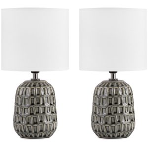 KONSIMO STANDI zestaw 2 szt. lampka z ceramiczną podstawą i białym kloszem 807855 KONSIMO STANDI zestaw 2 szt. lampka z ceramiczną podstawą i białym kloszem 807855