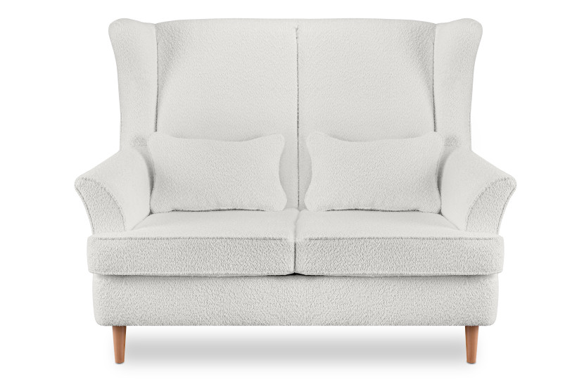 KONSIMO STRALIS Biała Sofa skandynawska tkanina boucle baranek 863619
