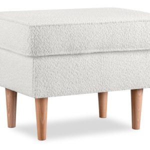 KONSIMO STRALIS Biały puf do fotela styl Scandi tkanina boucle 863640 KONSIMO STRALIS Biały puf do fotela styl Scandi tkanina boucle 863640