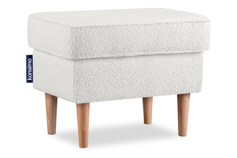 KONSIMO STRALIS Biały puf do fotela styl Scandi tkanina boucle 863640