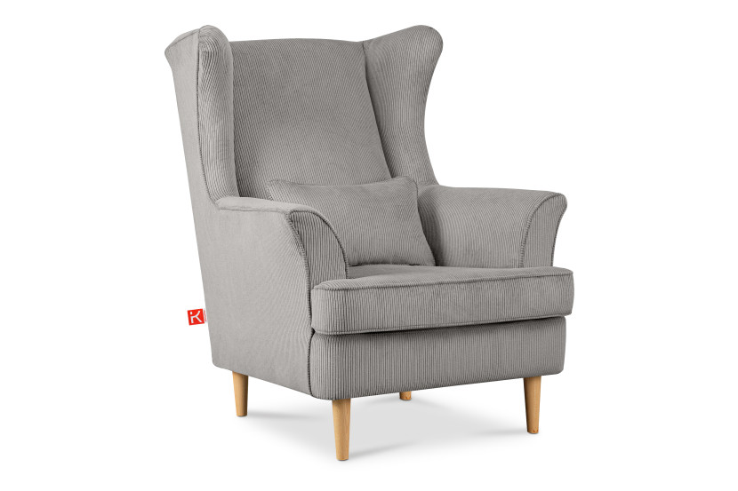 KONSIMO STRALIS Fotel do salonu, jasnoszary popielaty sztruks 863498