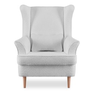 KONSIMO STRALIS Fotel wypoczynkowy Uszak Hygge jasny szary boucle 863510 KONSIMO STRALIS Fotel wypoczynkowy Uszak Hygge jasny szary boucle 863510
