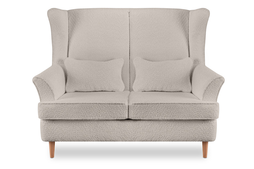 KONSIMO STRALIS Nowoczesna Sofa dwuosobowa, jasny beżowy boucle 863614