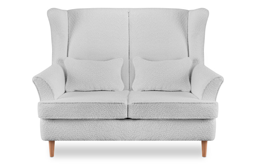 KONSIMO STRALIS Sofa skandynawska tkanina boucle jasny szary baranek 863608