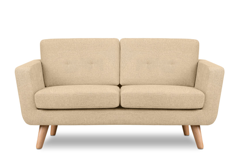 KONSIMO TAGIO II Sofa 2 osobowa w tkaninie plecionej, beżowy 232004