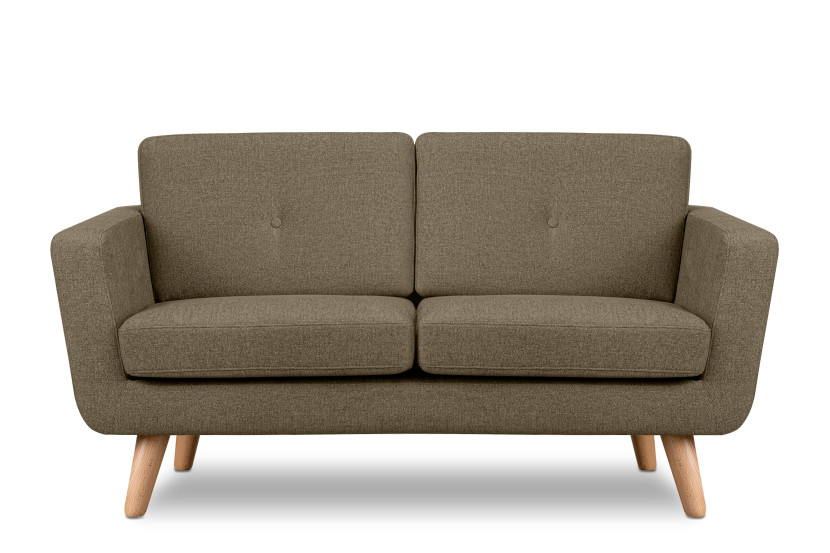 KONSIMO TAGIO II Sofa 2 osobowa w tkaninie plecionej, brąz 232009