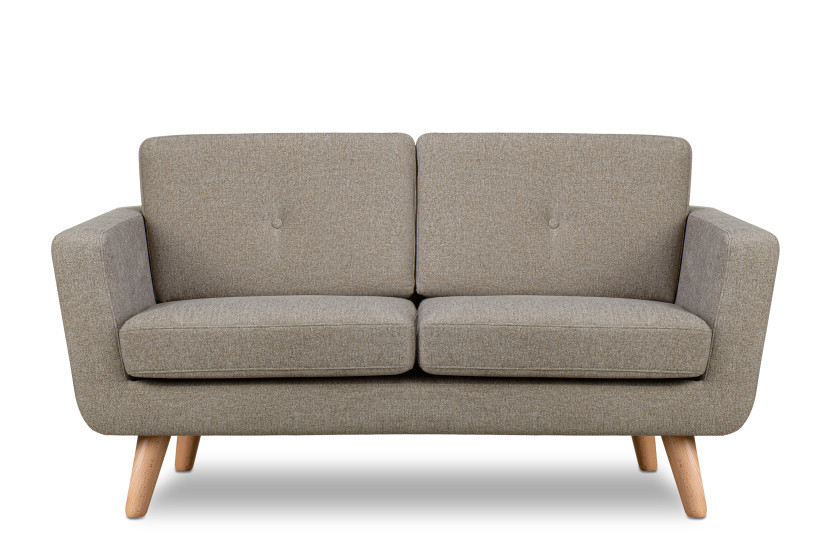 KONSIMO TAGIO II Sofa 2 osobowa w tkaninie plecionej, brąz 231993