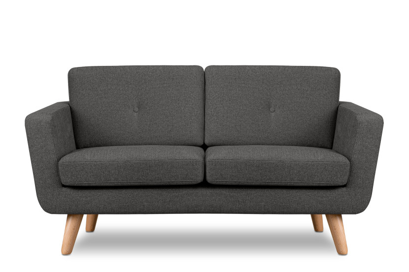 KONSIMO TAGIO II Sofa 2 osobowa w tkaninie plecionej, szary 232007