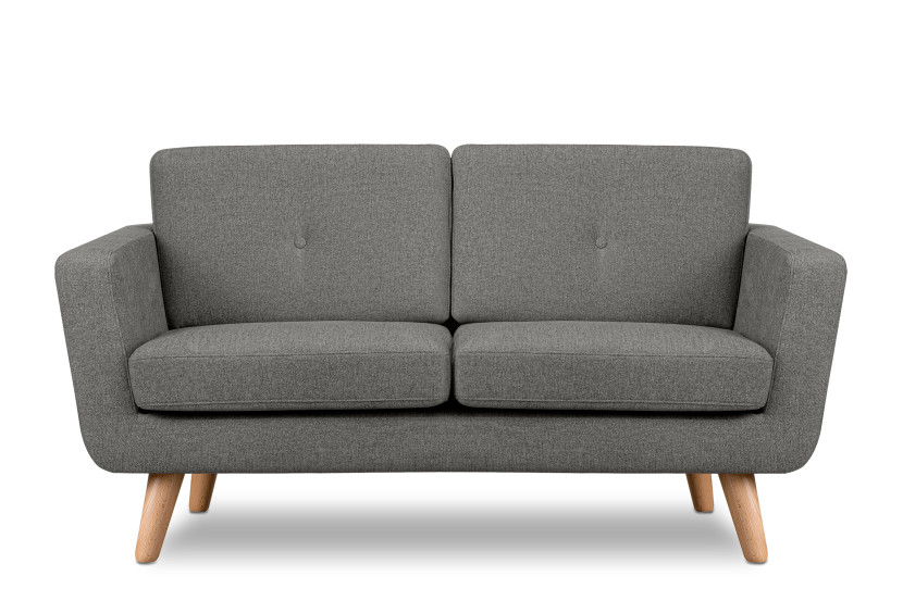 KONSIMO TAGIO II Sofa 2 osobowa w tkaninie plecionej, szary 232008