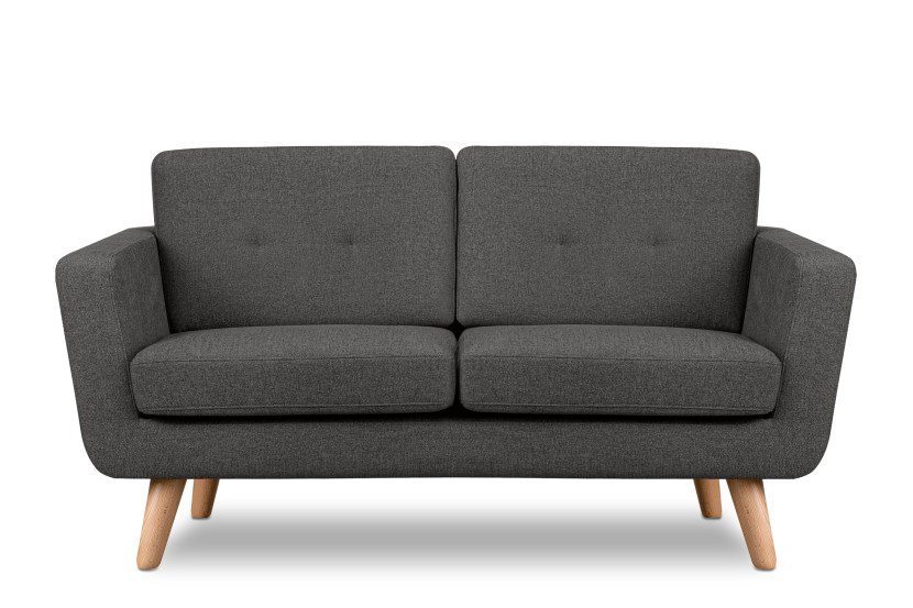 KONSIMO TAGIO II Sofa 2 osobowa w tkaninie plecionej, szary 232016