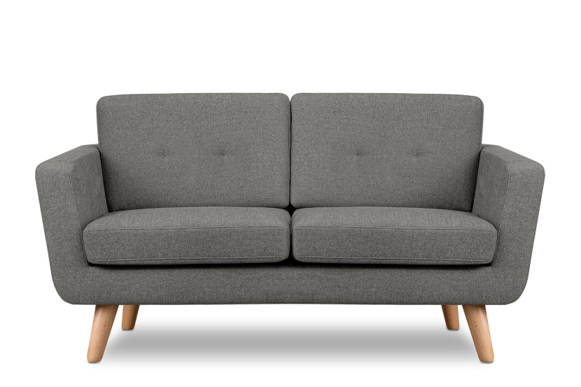 KONSIMO TAGIO II Sofa 2 osobowa w tkaninie plecionej, szary 231992