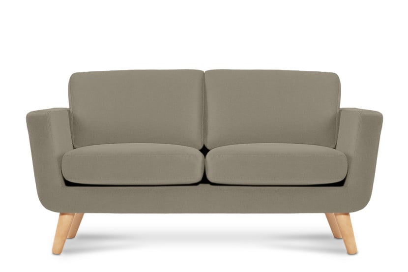 KONSIMO TAGIO Sofa skandynawska 2 osobowa, welur, beżowy 231996