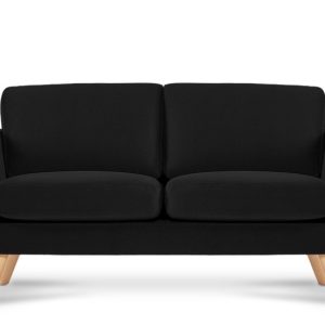 KONSIMO TAGIO Sofa skandynawska 2 osobowa, welur, czarny 231997 KONSIMO TAGIO Sofa skandynawska 2 osobowa, welur, czarny 231997