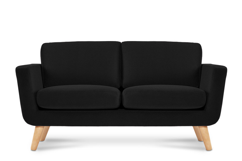 KONSIMO TAGIO Sofa skandynawska 2 osobowa, welur, czarny 231997