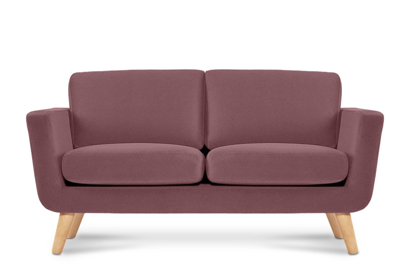 KONSIMO TAGIO Sofa skandynawska 2 osobowa, welur, różowy 231983