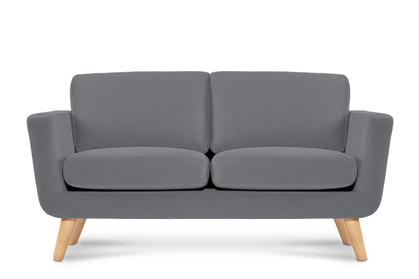 KONSIMO TAGIO Sofa skandynawska 2 osobowa, welur, szary 231986