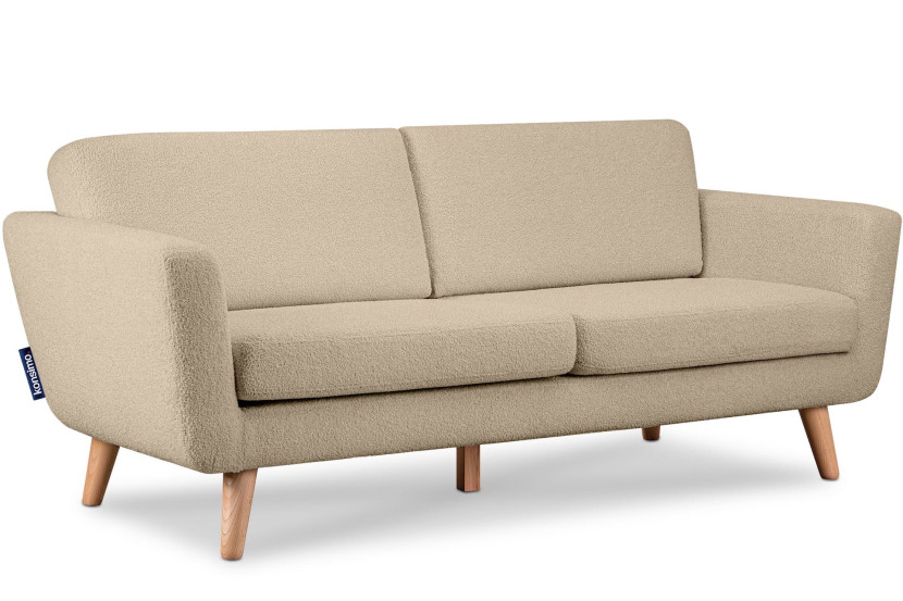 KONSIMO TAGIO Sofa skandynawska 3 osobowa, baranek, beżowy 232003