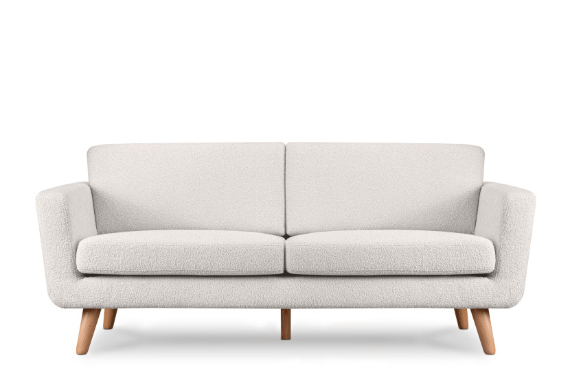 KONSIMO TAGIO Sofa skandynawska 3 osobowa, baranek, biały 232001
