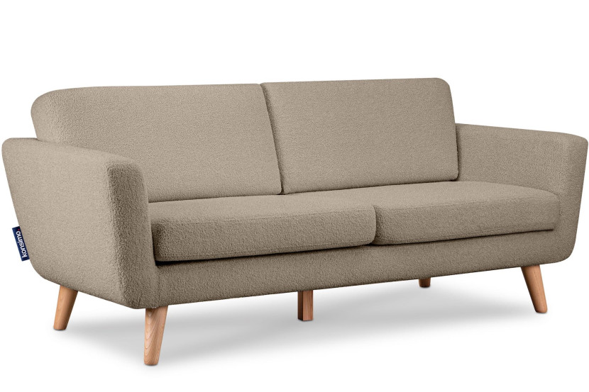 KONSIMO TAGIO Sofa skandynawska 3 osobowa, baranek, ciemny beżowy 231991