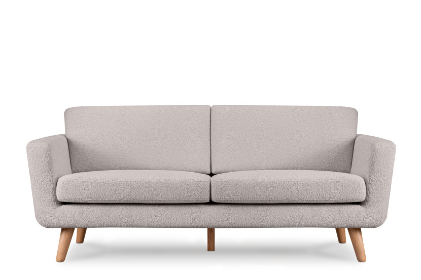 KONSIMO TAGIO Sofa skandynawska 3 osobowa, baranek, szary 232013