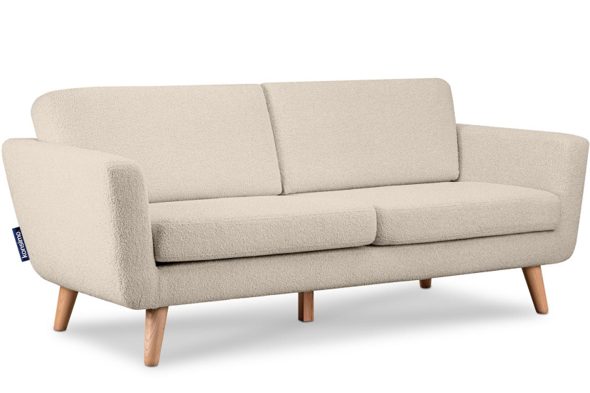 KONSIMO TAGIO Sofa skandynawska 3 osobowa, teddy, beżowy 231995