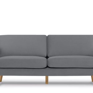 KONSIMO TAGIO Sofa skandynawska 3 osobowa, welur, szary 231998 KONSIMO TAGIO Sofa skandynawska 3 osobowa, welur, szary 231998