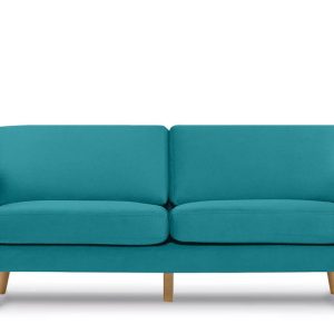 KONSIMO TAGIO Sofa skandynawska 3 osobowa, welur, turkusowy 232015 KONSIMO TAGIO Sofa skandynawska 3 osobowa, welur, turkusowy 232015