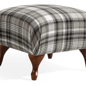 KONSIMO TOMIS Puf w tkaninie plecionej w kratę vintage bukowe nogi 758096 KONSIMO TOMIS Puf w tkaninie plecionej w kratę vintage bukowe nogi 758096