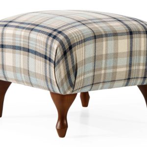 KONSIMO TOMIS Puf w tkaninie plecionej w kratę vintage bukowe nogi 758099 KONSIMO TOMIS Puf w tkaninie plecionej w kratę vintage bukowe nogi 758099