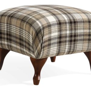 KONSIMO TOMIS Puf w tkaninie plecionej w kratę vintage bukowe nogi 758085 KONSIMO TOMIS Puf w tkaninie plecionej w kratę vintage bukowe nogi 758085