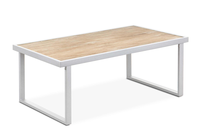 KONSIMO TRIBO Biały Stolik ogrodowy ze stali, blat: płyta ceramiczna 864472