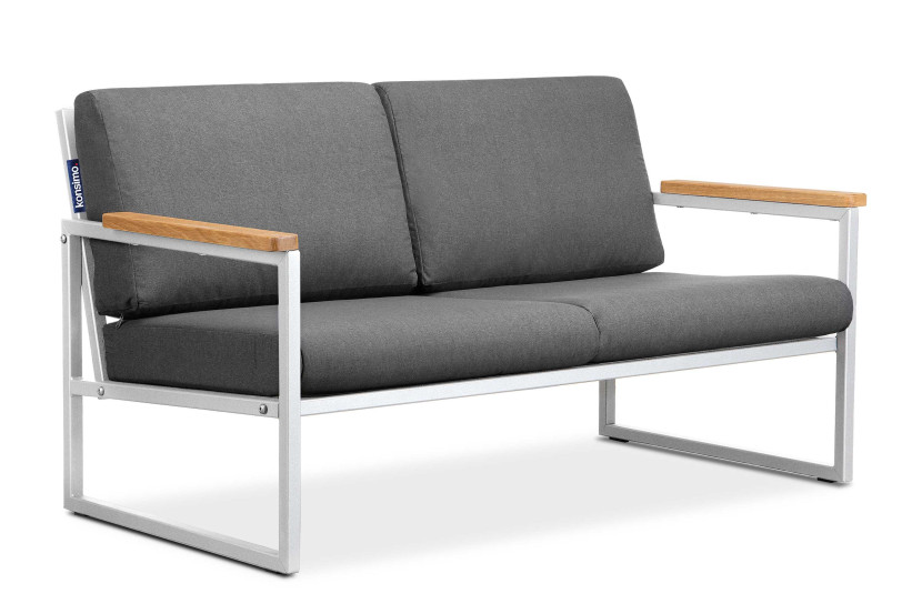 KONSIMO TRIBO Sofa do ogrodu / na taras, ze stali, biało-szara, loft 864468
