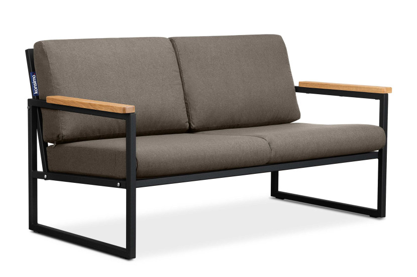 KONSIMO TRIBO Sofa do ogrodu / na taras, ze stali, czarno-beżowa, loft 864470