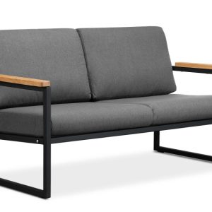 KONSIMO TRIBO Sofa ogrodowa ze stali ocynkowanej, szaro-czarna, loft 864467
